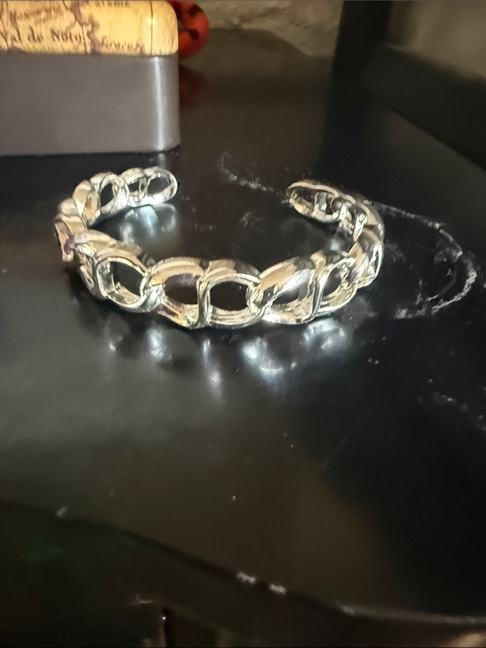Silver Link Cuff Bracelet